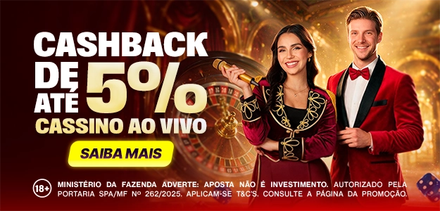 5% de Cashback no Cassino Ao Vivo